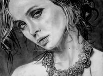 Dean Sidwell Art. Eliza Dushku photorealistic pencil drawing: Tutorial progress  pic 2